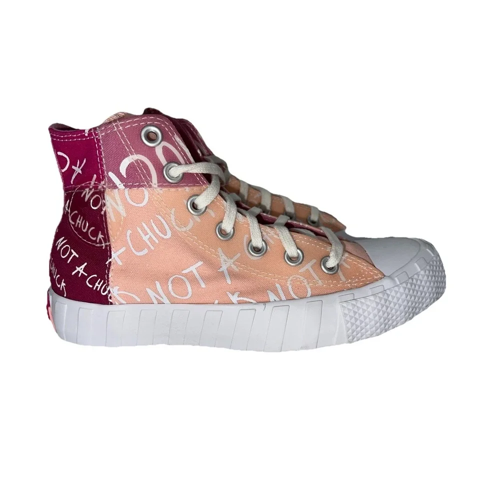 (341/10)Converse 272574C Not a Chuck Pink High Top Size 4 Youth Sneakers